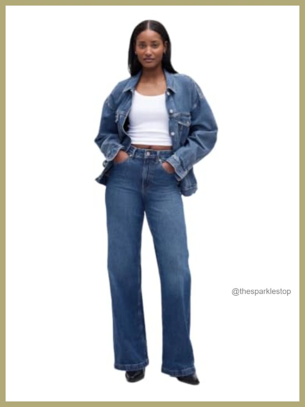 High Rise Curvy Stride Denim Straight Leg Pull On Jeans